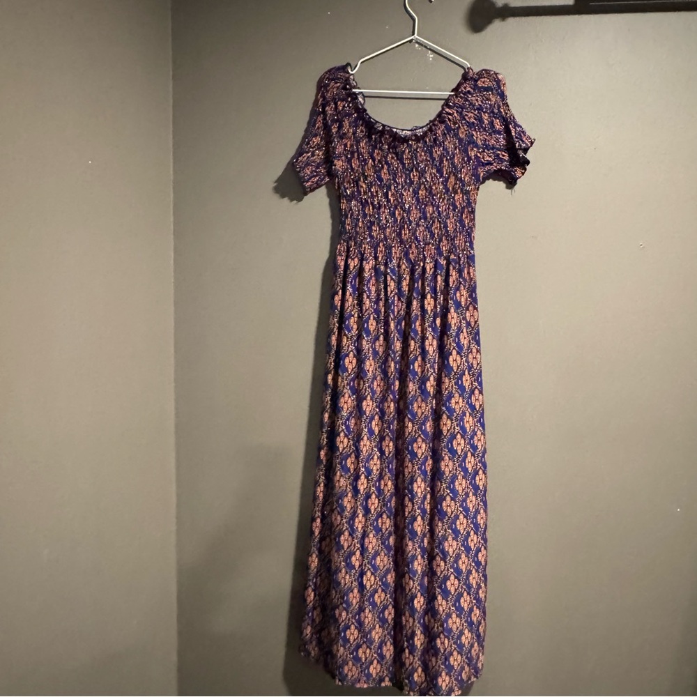 Seven Islands Chic Smocked Multicolor Maxi Dress Size 2X